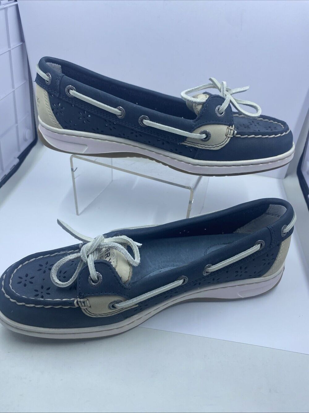 Sperry Top Slider Blue/Gray/White 9265919 Boat Shoe US Women's Size 6M - Picture 8 of 11